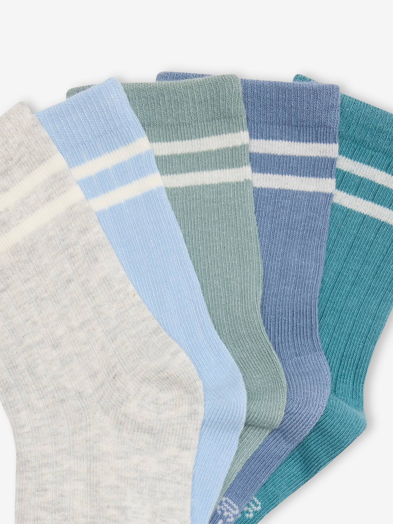 Lot De 3 Paires De Chaussettes Rayées Bébé Naissance - Coton Doux, Revers Côtes, Coloris Assortis