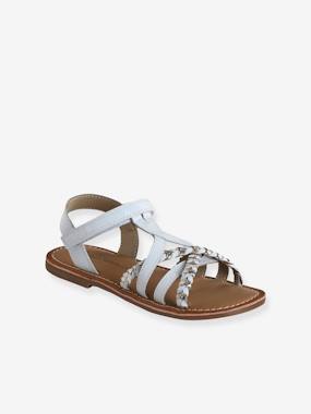 -Hook-and-Loop Leather Sandals for Children