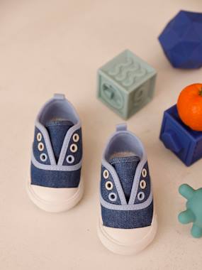 Shoes-Baby Footwear-Baby Boy Walking-Elasticated Canvas Trainers for Babies