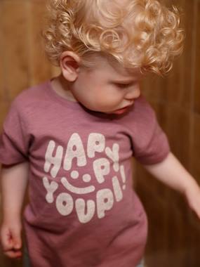 Baby-T-shirts & Roll Neck T-Shirts-T-shirts-Organic cotton "Happy Youpi" baby short-sleeved T-shirt