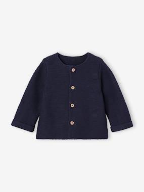 Baby-Jumpers, Cardigans & Sweaters-Baby Cardigan - BASICS 100% Cotton