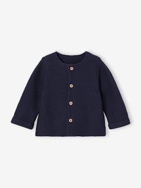 -Gilet bébé naissance maille point mousse