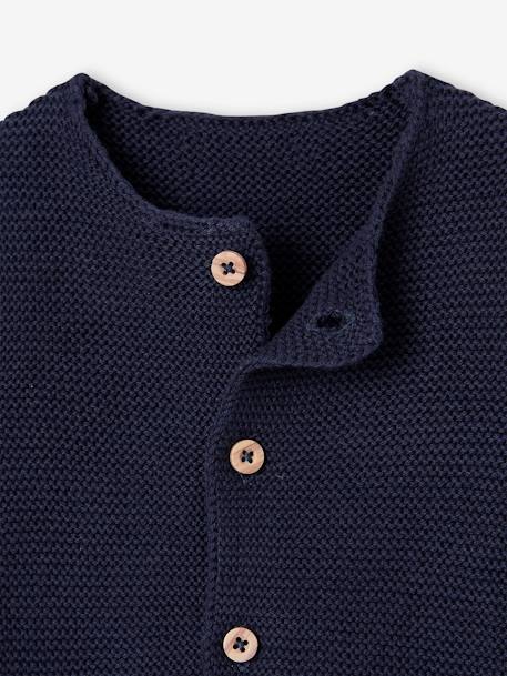 Baby Cardigan - BASICS 100% Cotton ecru+marl beige+navy blue+sage green - vertbaudet enfant 