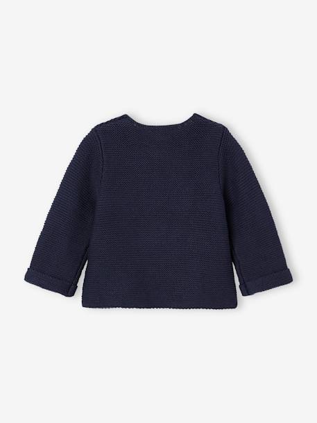 Baby Cardigan - BASICS 100% Cotton ecru+marl beige+navy blue+sage green - vertbaudet enfant 