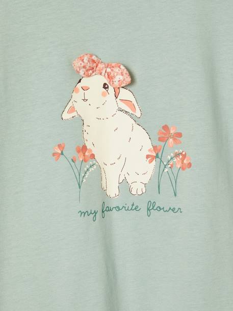 Tee-shirt motif fantaisie fille abricot+bleu grisé+écru+fraise - vertbaudet enfant 