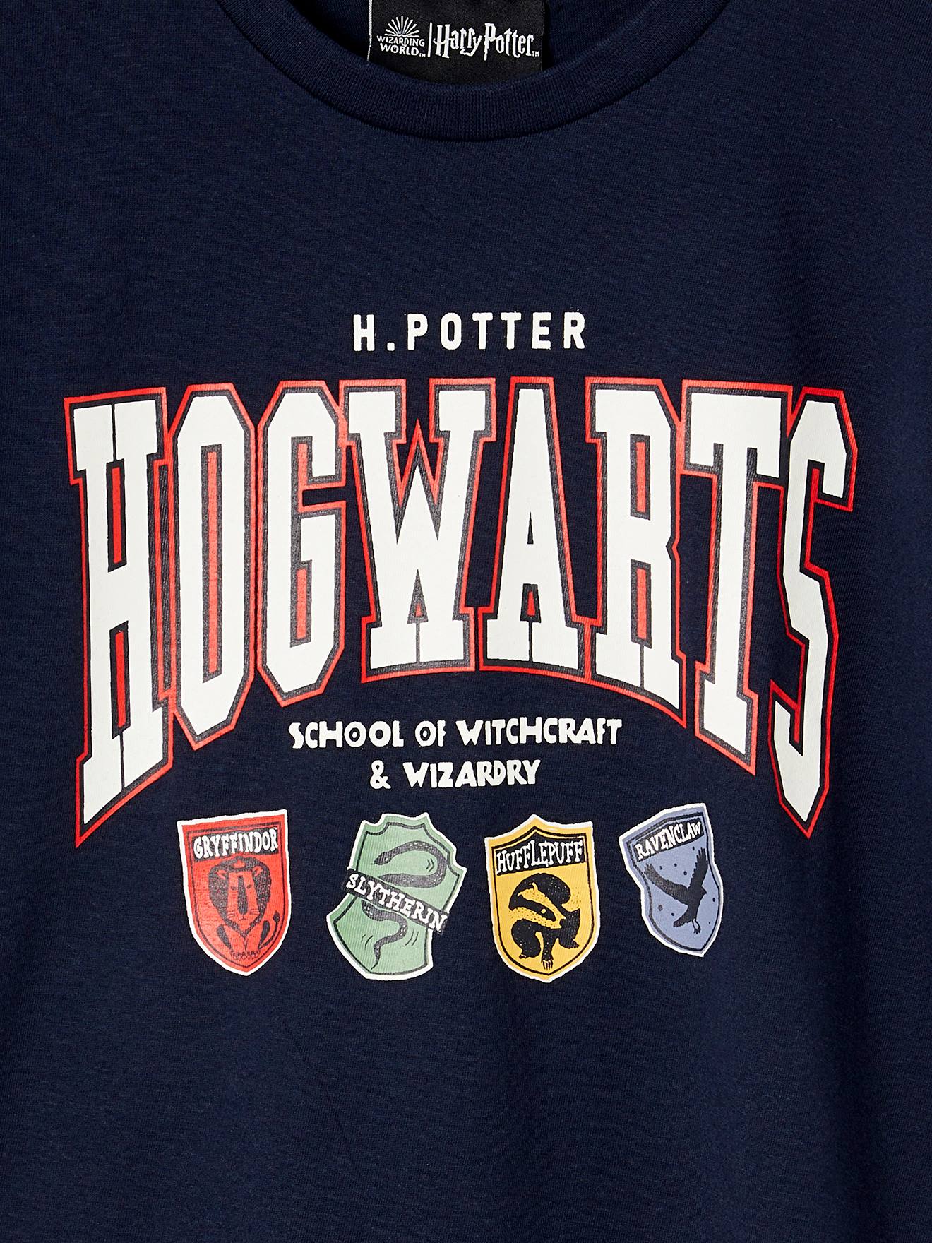 T-shirt Harry Potter Manches Longues Avec Trou Pour Pouce – Denim Bleu Junior – Taille XL – Warner Bros