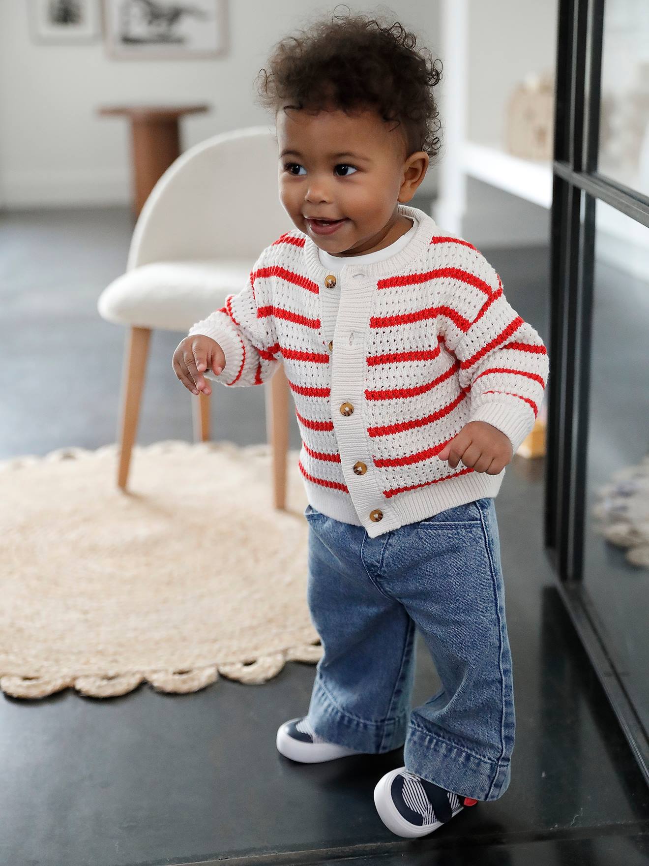 Wide Leg Trousers with Tie Belt for Babies - double stone, Baby