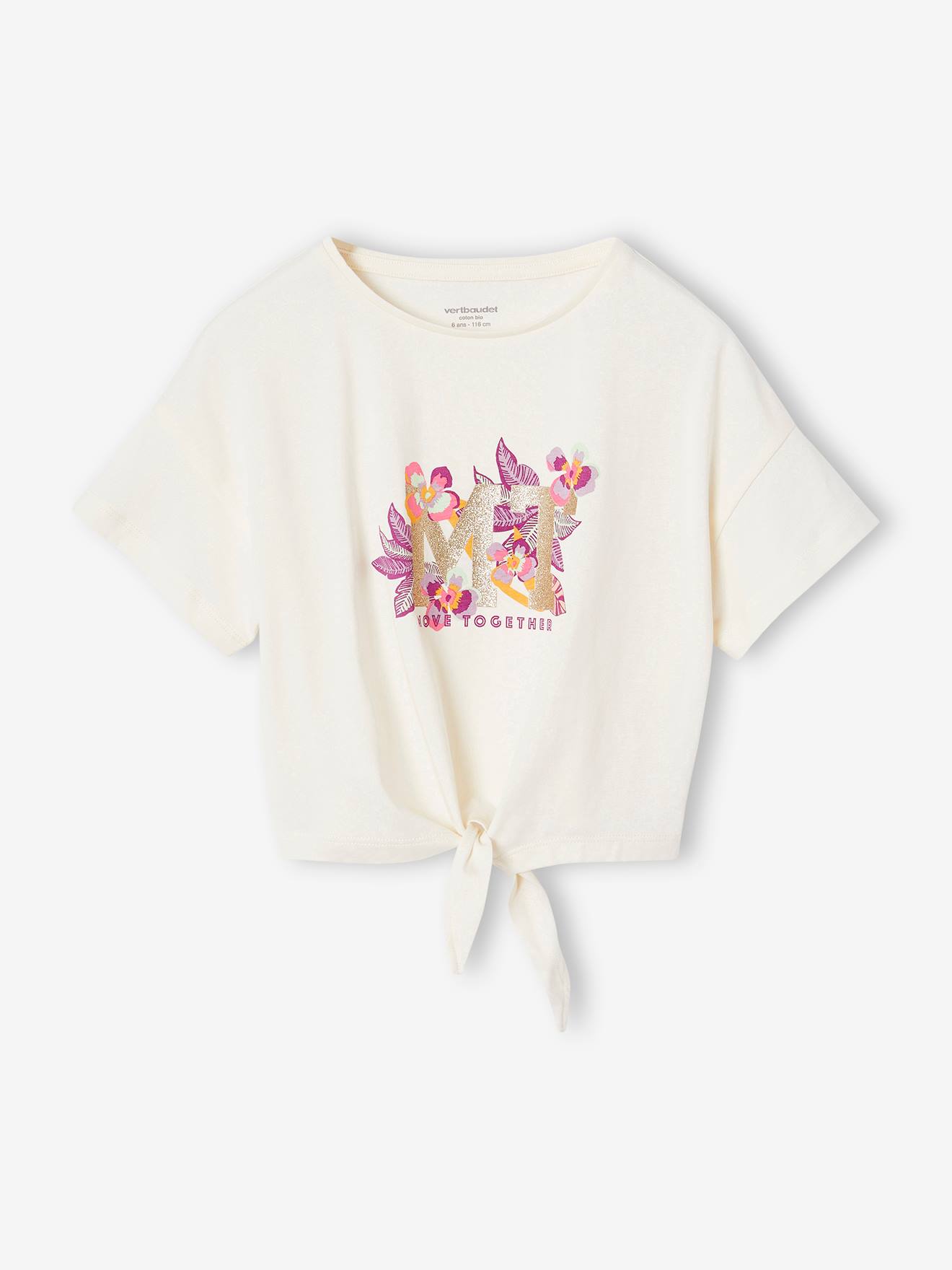 Kids Cute Crop Top T Shirts Cropped Sporty T-Shirt With Fancy Knot