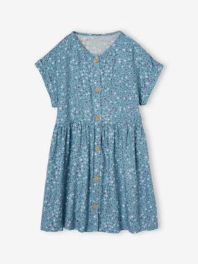 Girls-Button-up floral dress for girls