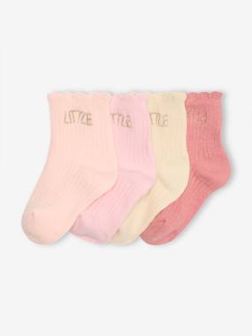 Baby-Socks & Tights-Pack of 4 Pairs of "Little" Socks for Babies