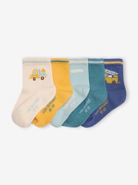 Baby-Socks & Tights-Pack of 5 Pairs of "Vroom" Socks for Babies