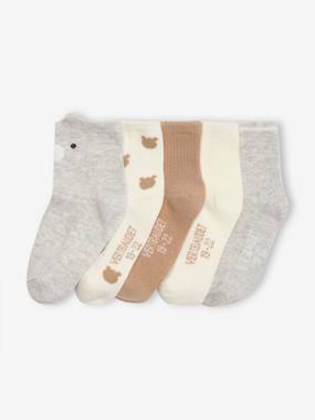 Baby-Pack of 5 Pairs of "Bear" Socks for Babies