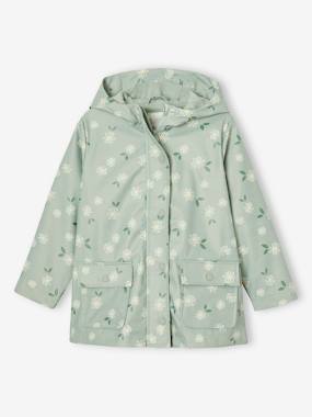 Girls-Printed hooded raincoat for girls