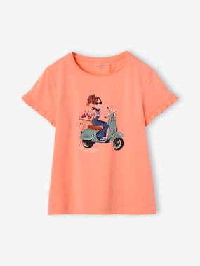 Girls-T-Shirt with Bicycle Motif for Girls