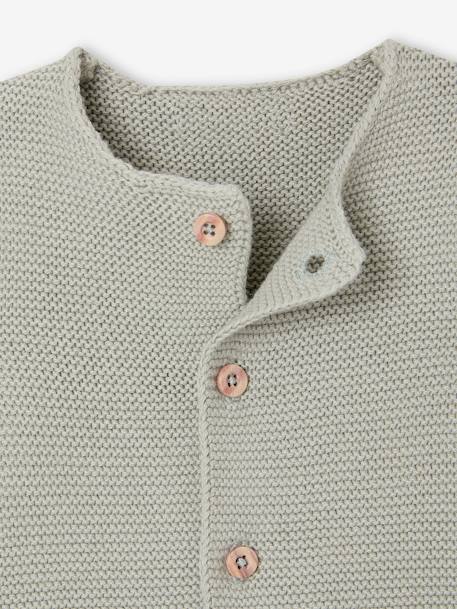 Baby Cardigan - BASICS 100% Cotton ecru+marl beige+navy blue+sage green - vertbaudet enfant 