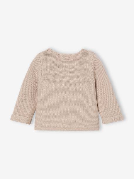 Baby Cardigan - BASICS 100% Cotton ecru+marl beige+navy blue+sage green - vertbaudet enfant 