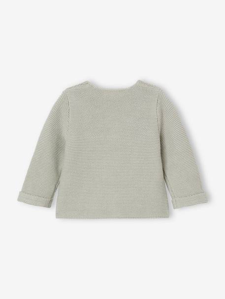 Baby Cardigan - BASICS 100% Cotton ecru+marl beige+navy blue+sage green - vertbaudet enfant 