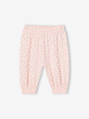 Baby-Trousers & Jeans-Floral print baby trousers