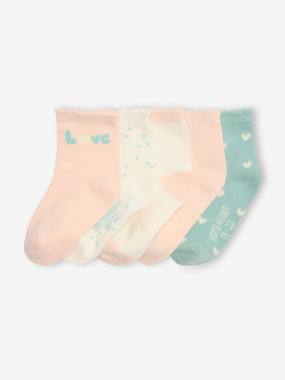 -Pack of 5 Pairs of "Love" Socks for Babies