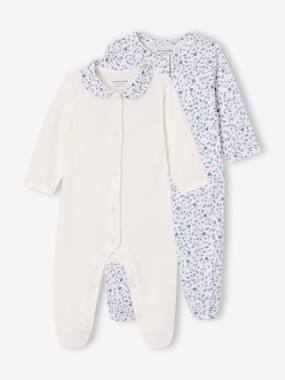 Baby-Pyjamas & Sleepsuits-Pack of 2 floral sleepsuits