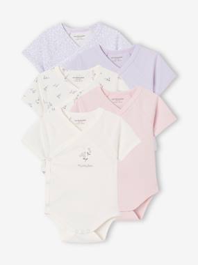 -Pack of 5 baby bodysuits with popper opening