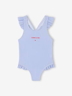 Bébé-Maillot de bain, accessoires de plage-Maillot de bain 1 pièce rayé bébé fille
