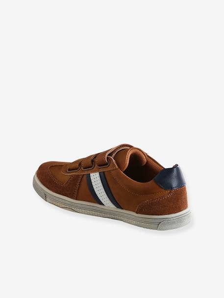 Trainers with Touch-Fastening Tab for Boys brown+Dark Blue - vertbaudet enfant 