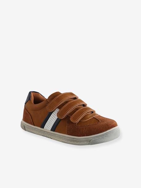 Trainers with Touch-Fastening Tab for Boys brown+Dark Blue - vertbaudet enfant 