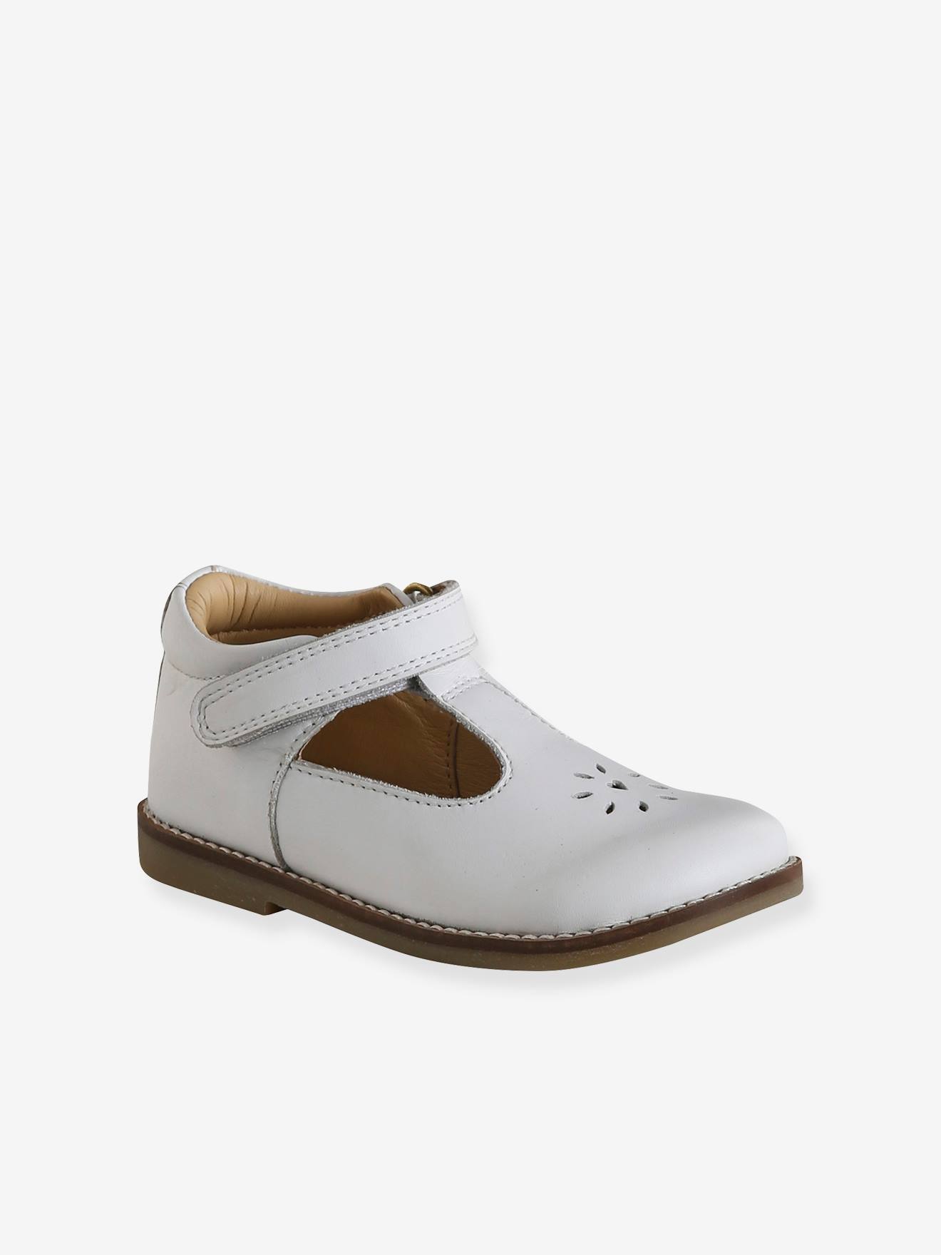 Leather Mary Jane Shoes for Baby Girls - white, image size:1320x1760