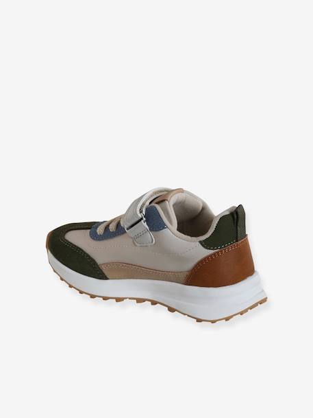 Laces & Hook-and-Loop Trainers for Children, Designed for Autonomy set beige+set blue - vertbaudet enfant 