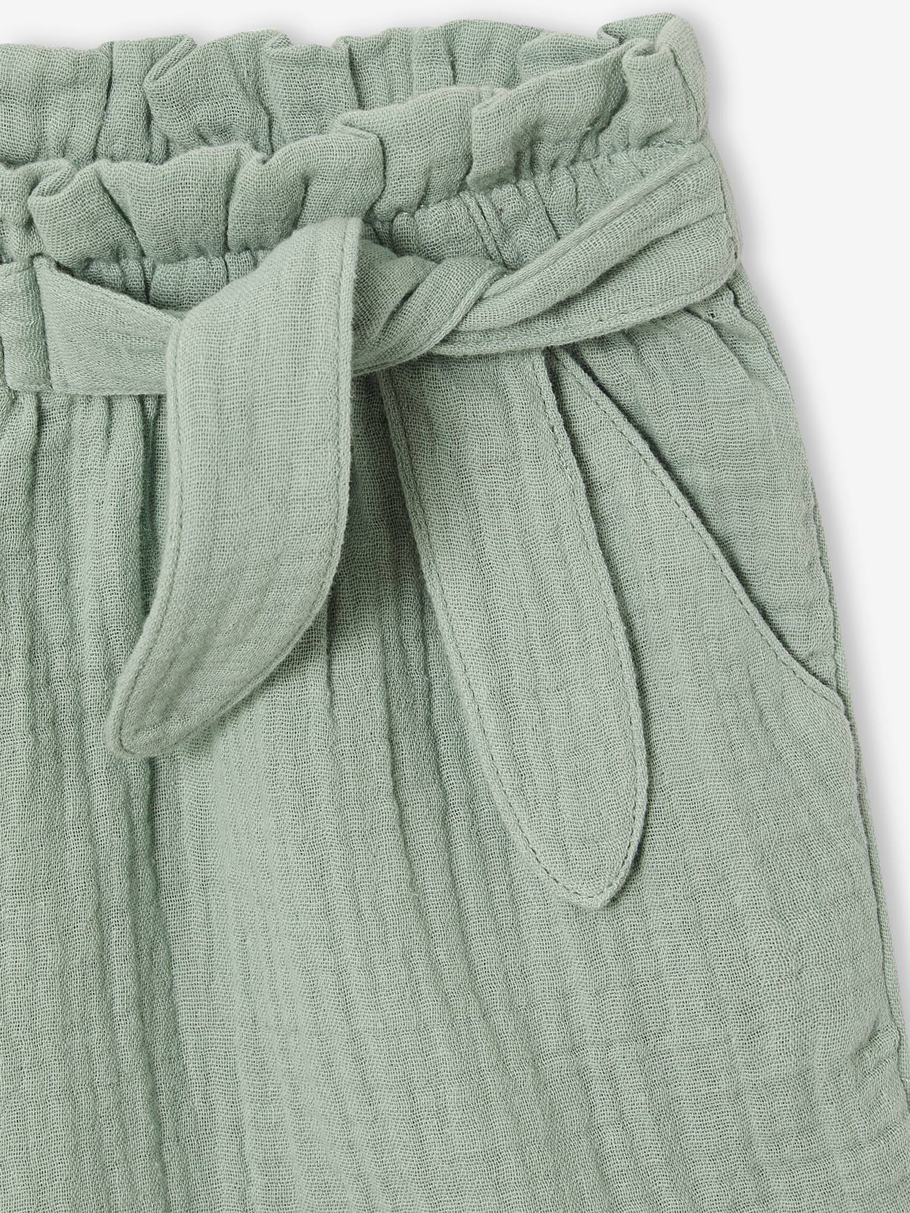 Wide Leg Vertbaudet Jean Style Paperbag Et Sa Ceinture Fleurie