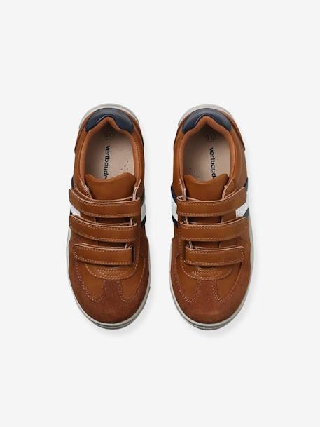 Trainers with Touch-Fastening Tab for Boys brown+Dark Blue - vertbaudet enfant 