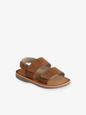 Closed Leather Sandals with Buckle for Babies brown, Shoes