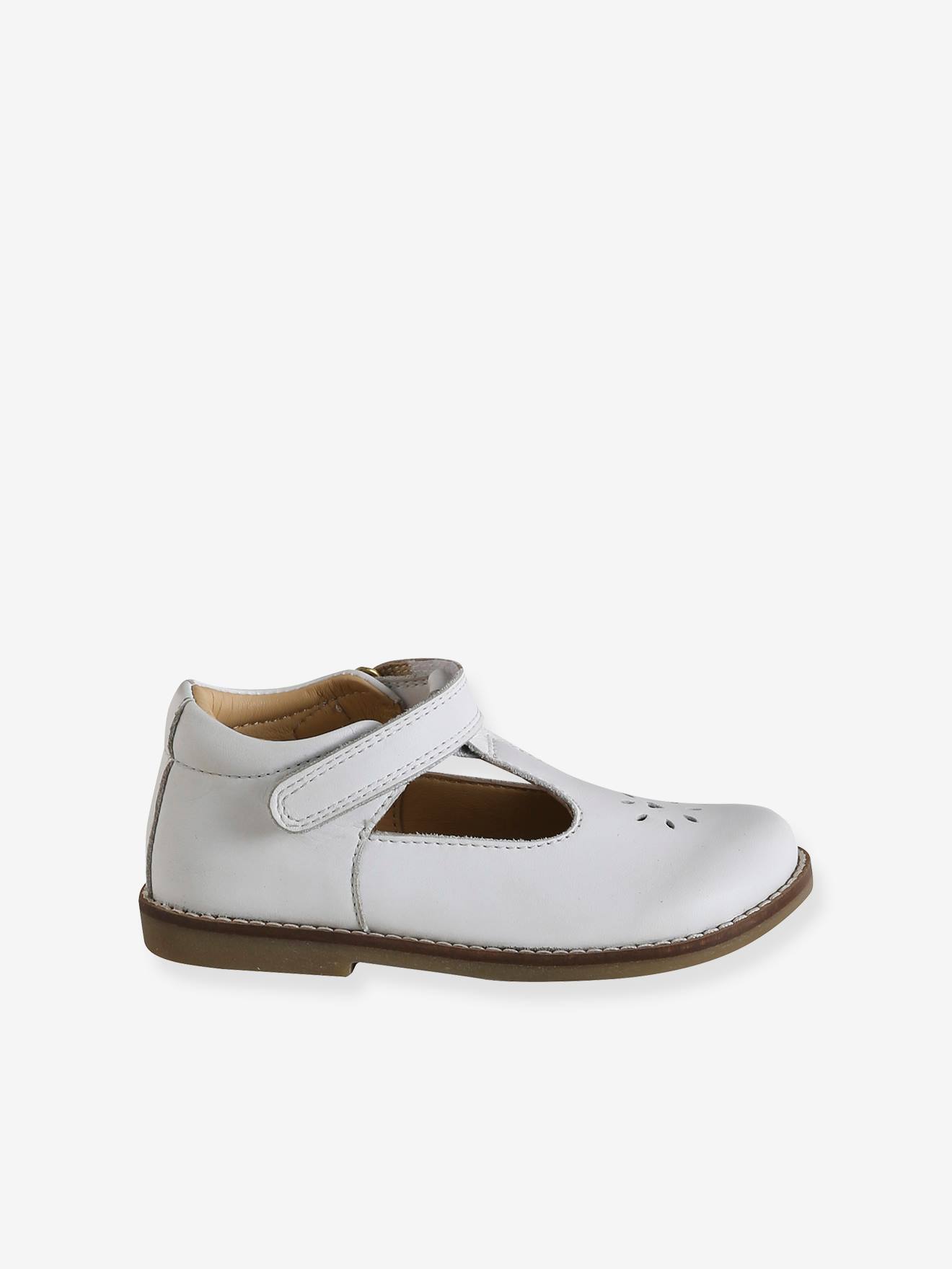 Leather Mary Jane Shoes for Baby Girls white, Shoes