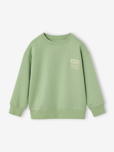 Sweatshirt with Chest Motif for Boys pistachio+terracotta - vertbaudet enfant 