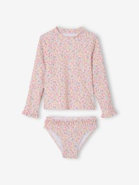 Maillot De Bain 2 Pièces Imprimé Rose- La Boite à Maillots