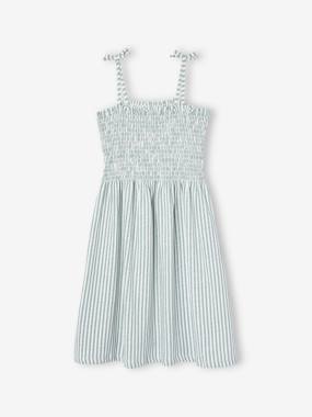 Girls-Smocked Dress with Straps for Girls