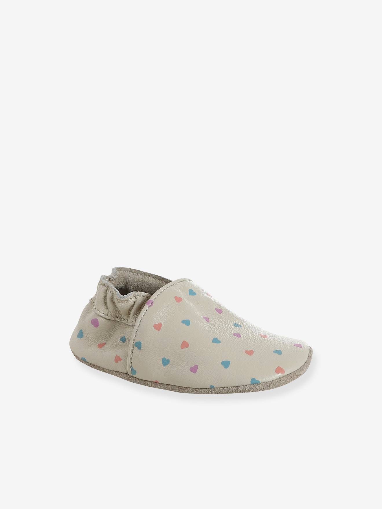 Supple Leather Shoes with Elastic, for Babies - gold, Shoes