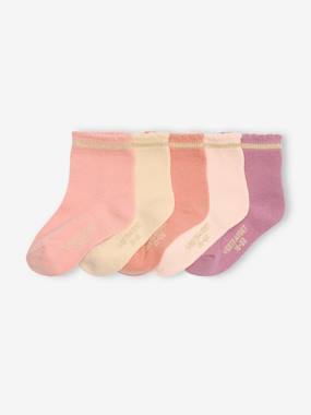 Baby-Socks & Tights-Pack of 5 Pairs of Socks with Scintillating Details for Baby Girls, BASICS