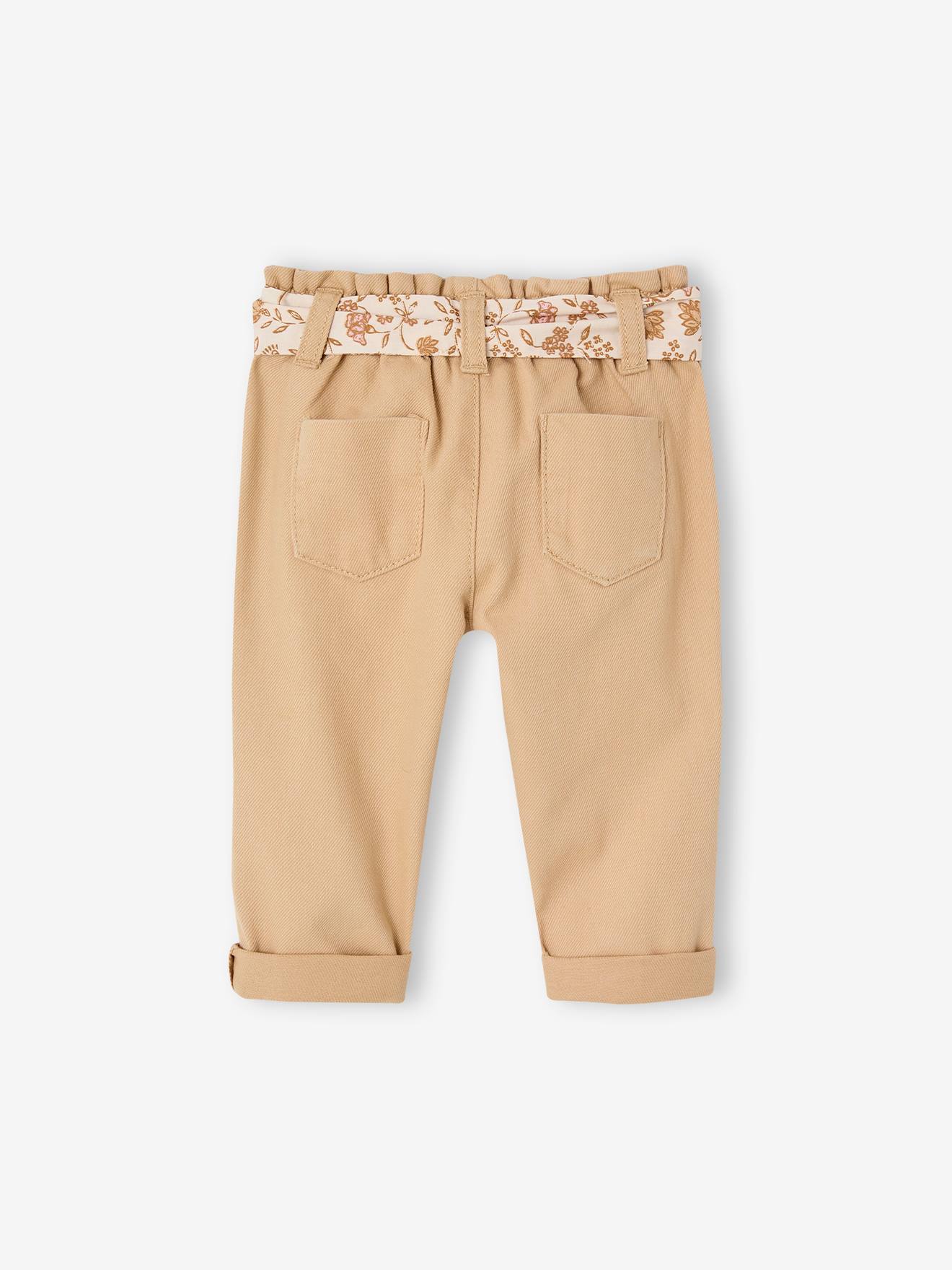 Paperbag Trousers with Belt, for Babies - old rose, Baby