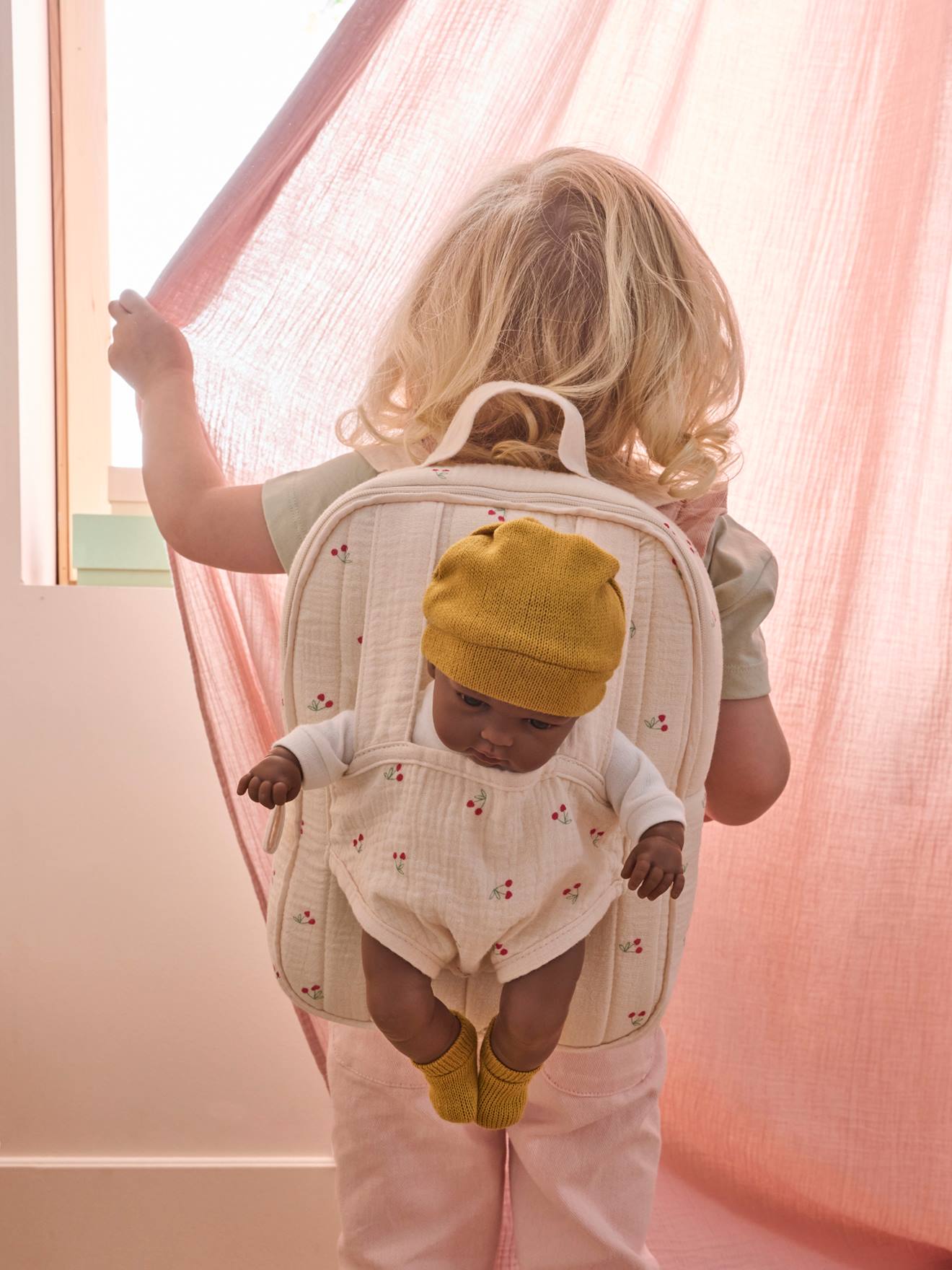 baby doll backpack that made kids look pregnant Baby-Carrying Backpack for Dolls, Cherry