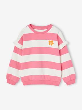 Girls-Sailor-type Sweatshirt with Ruffles on the Sleeves, for Girls