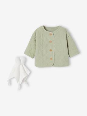 Bébé-Pull, gilet, sweat-Coffret bébé veste matelassée et doudou