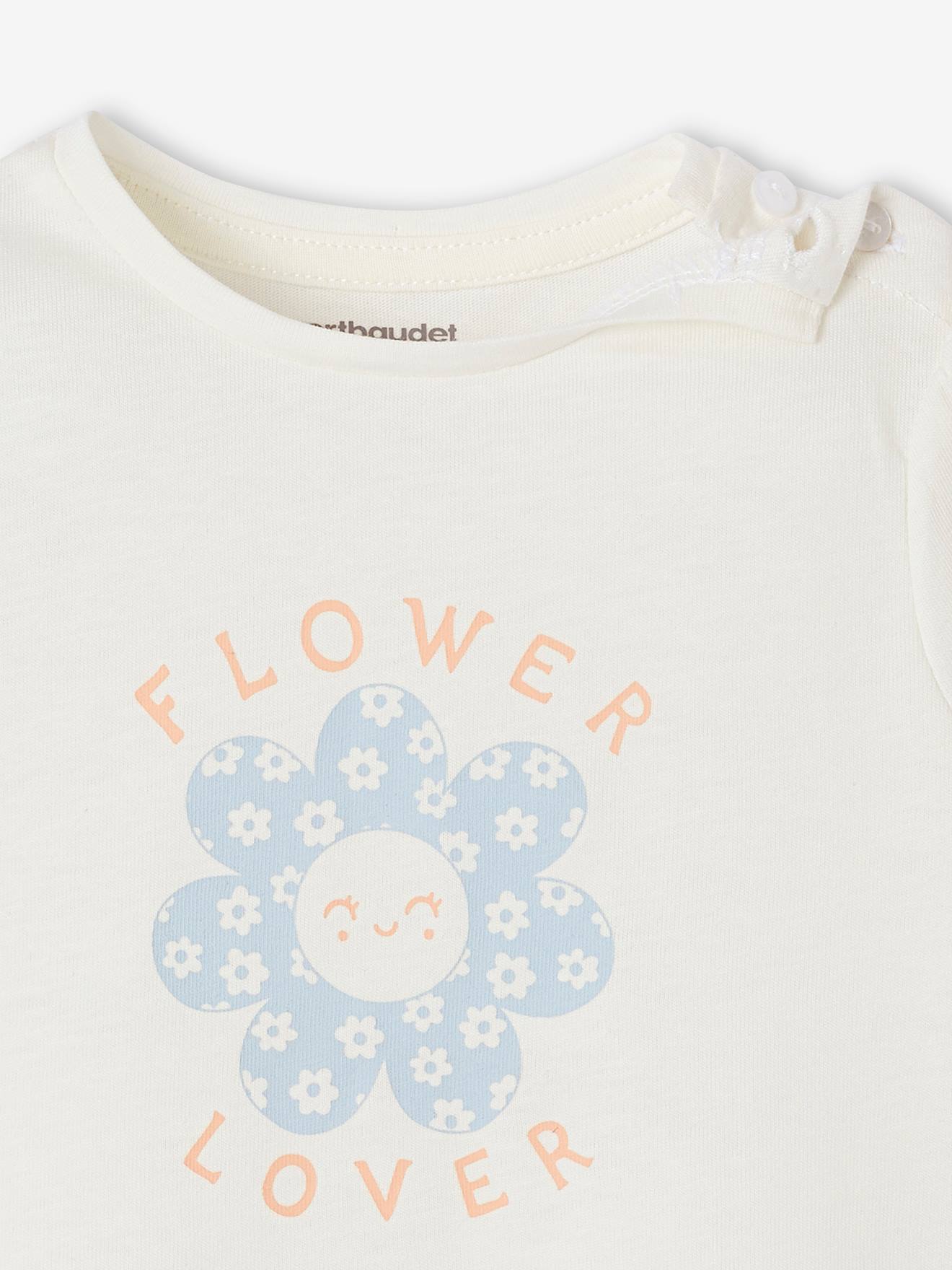 Lot De 2 T-shirts Manches Longues Vertbaudet Pour Bébé - 100% Coton, Motif Et Rayé, Taille 6M (67cm)
