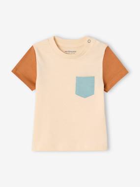 Baby-T-shirts & Roll Neck T-Shirts-T-shirts-Short Sleeve Colourblock T-shirt, for Babies