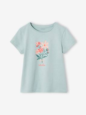 Girls-Girls' short-sleeved T-shirt with a placement print - BASICS