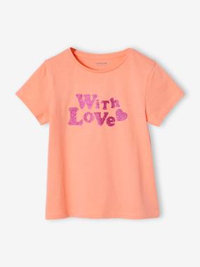 Girls-Girls' short-sleeved T-shirt with a placement print - BASICS