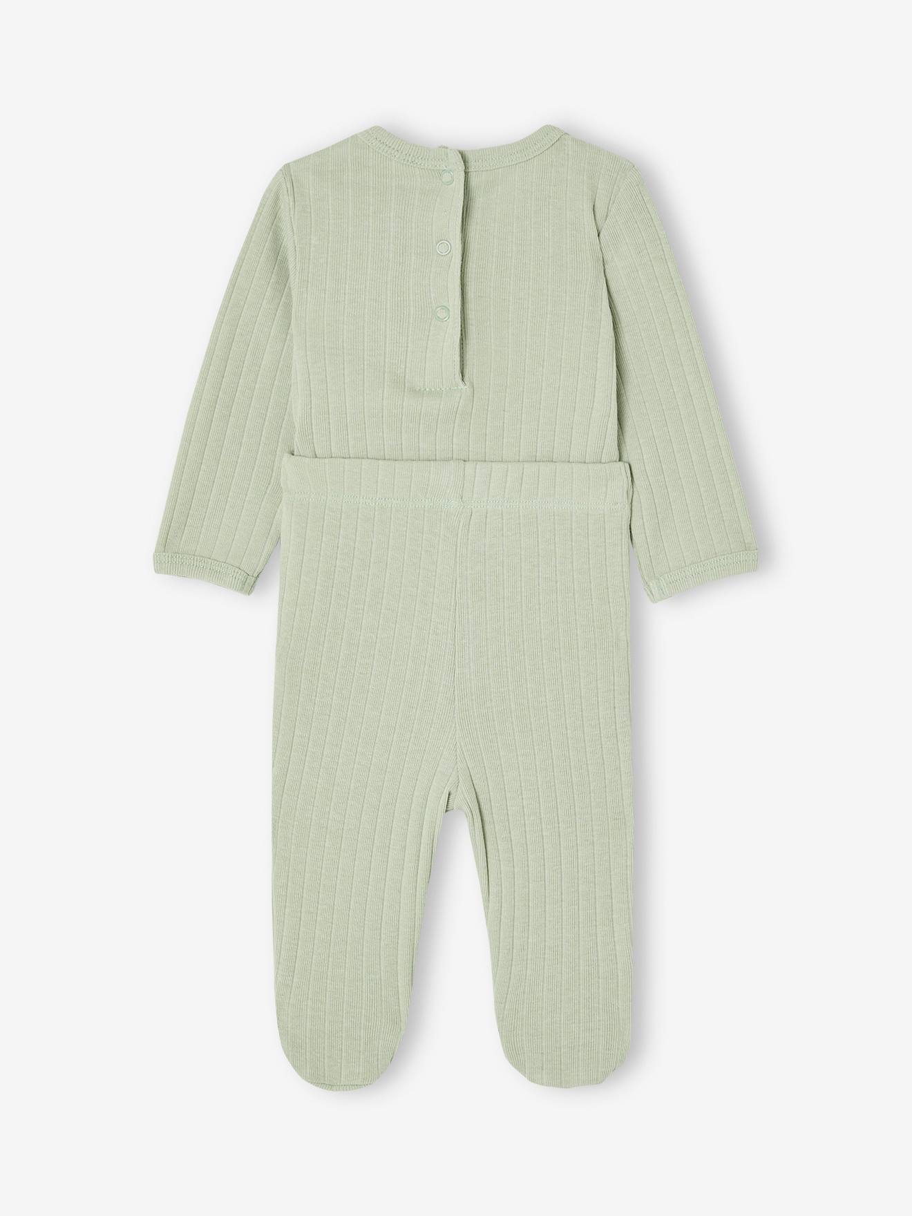 VERTBAUDET Ensemble Robe Legging bébé Vert Sauge 6M(67CM