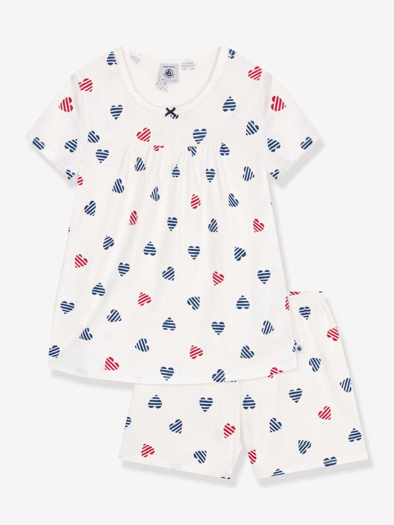 Heart Pyjamas in Fleece for Little Girls/Boys, PETIT BATEAU