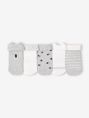 Baby-Socks & Tights-Pack of 5 Pairs of "Koala" Socks for Babies